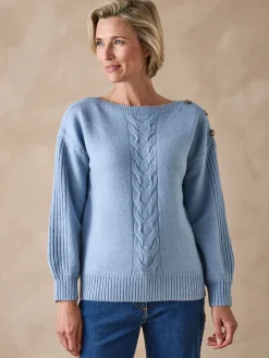 Femme Daxon Pull encolure bateau en jersey envers