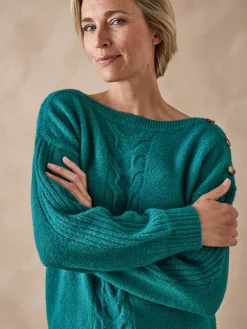 Femme Daxon Pull encolure bateau en jersey envers