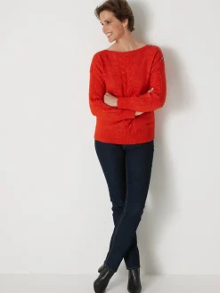 Femme Daxon Pull encolure bateau en jersey envers