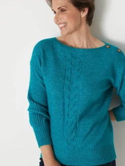 Femme Daxon Pull encolure bateau en jersey envers