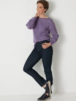 Femme Daxon Pull encolure bateau en jersey envers