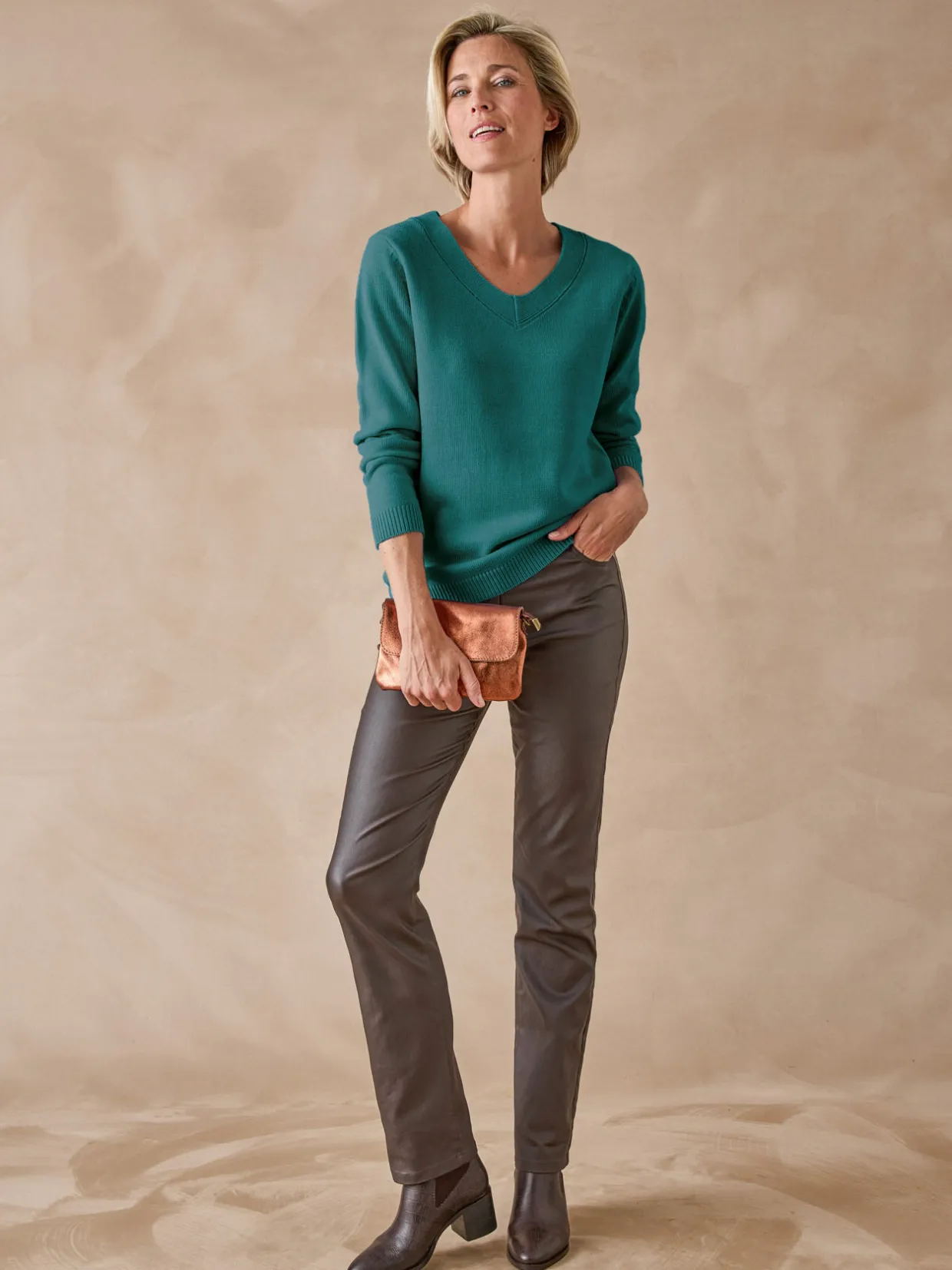 Femme Daxon Pull encolure V manches longues