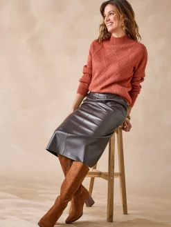 Femme Daxon Pull géométrique col montant