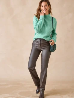 Femme Daxon Pull géométrique col montant