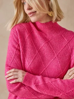 Femme Daxon Pull géométrique col montant