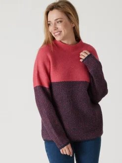 Femme Daxon Pull jacquard col cheminée