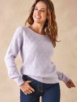 Femme Daxon Pull maille fantaisie encolure ronde