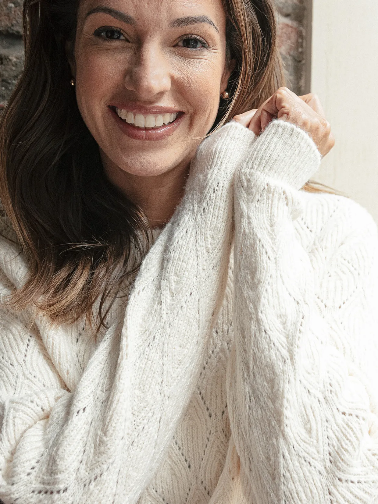 Femme Daxon Pull maille fantaisie encolure ronde