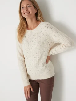 Femme Daxon Pull maille fantaisie encolure ronde