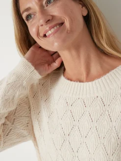 Femme Daxon Pull maille fantaisie encolure ronde