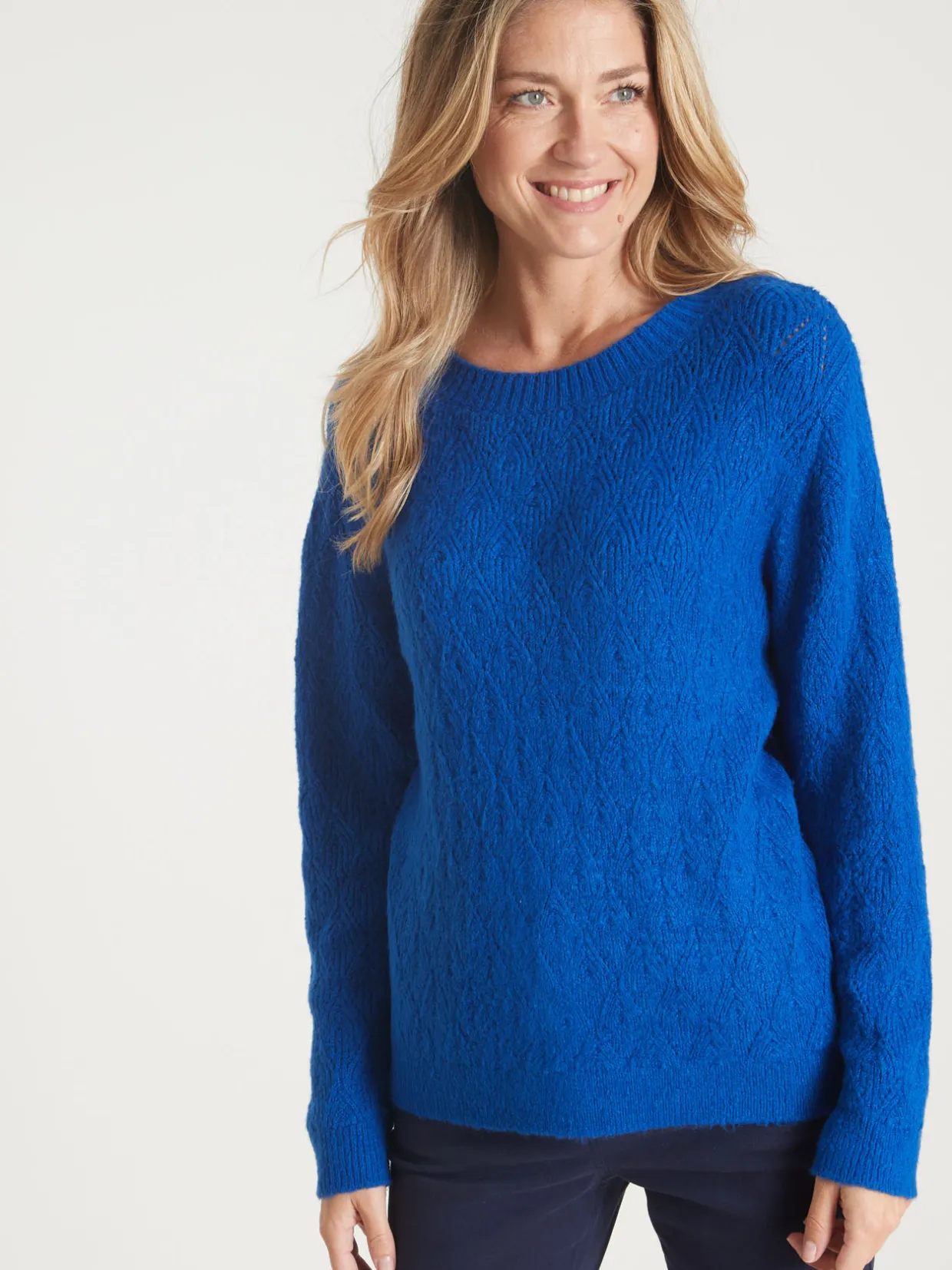 Femme Daxon Pull maille fantaisie encolure ronde