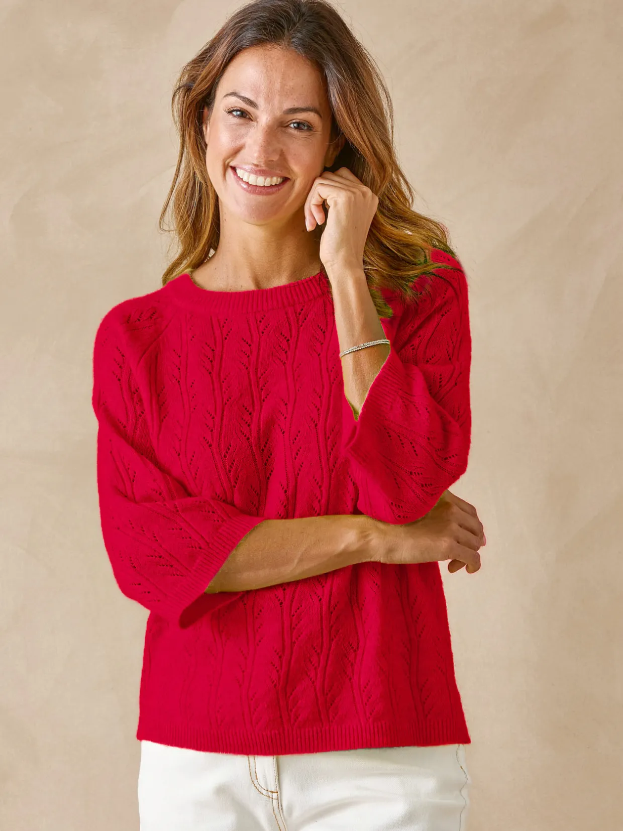 Femme Daxon Pull manches au coude avec laine