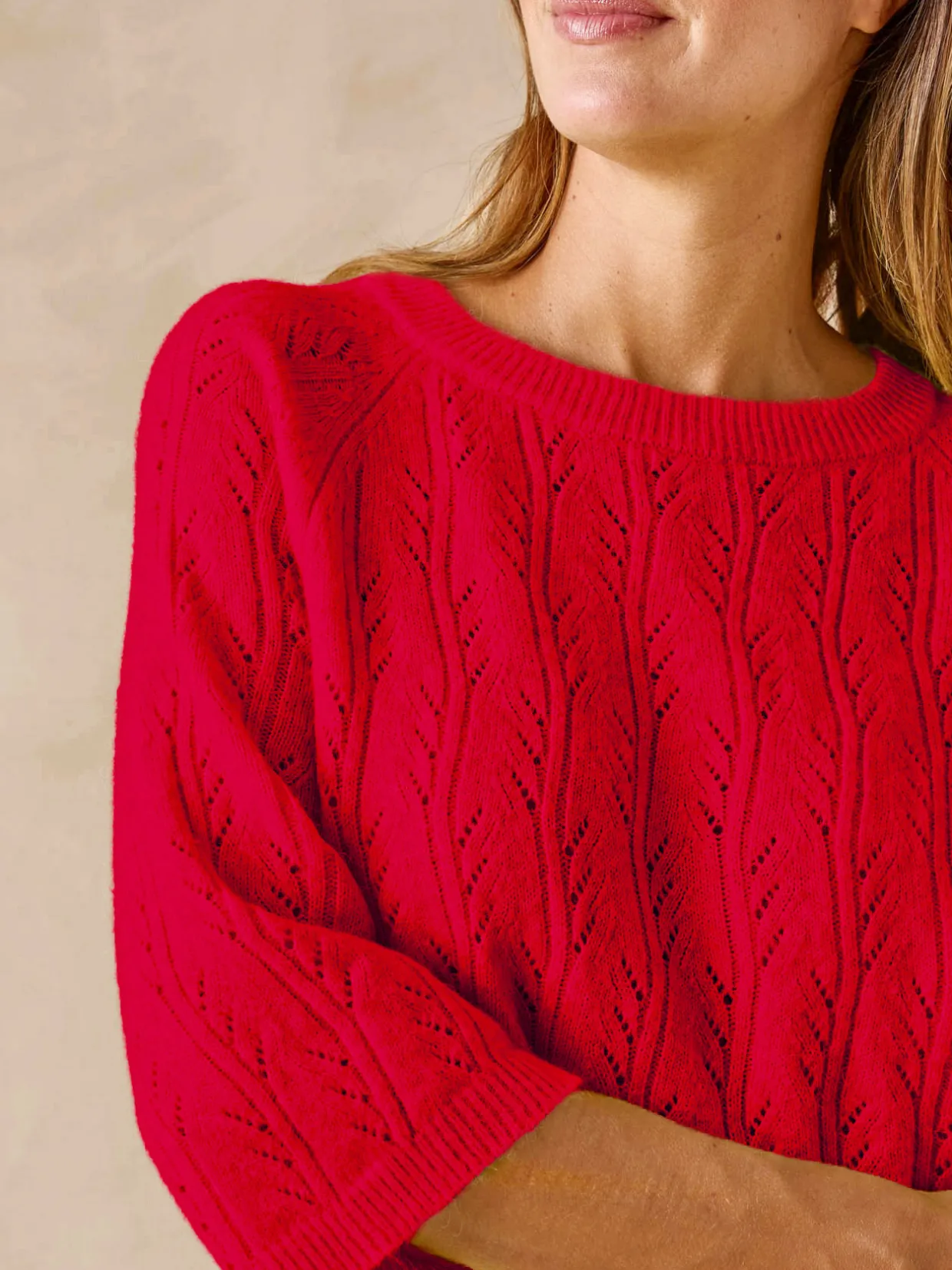 Femme Daxon Pull manches au coude avec laine