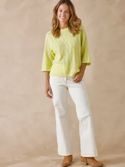 Femme Daxon Pull manches au coude avec laine