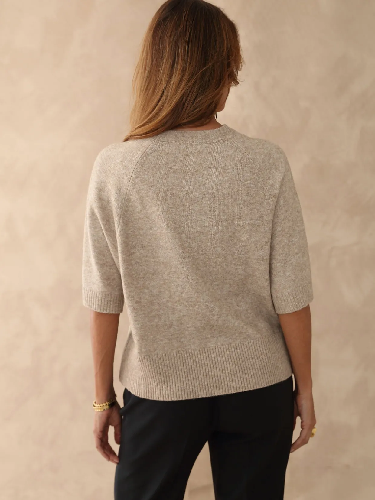 Femme Daxon Pull manches courtes avec laine