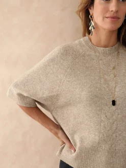 Femme Daxon Pull manches courtes avec laine