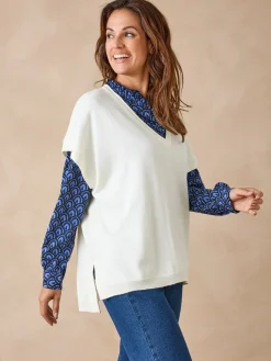 Femme Daxon Pull manches courtes avec laine mérinos