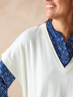 Femme Daxon Pull manches courtes avec laine mérinos