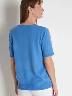 Femme Daxon Pull manches courtes encolure ronde