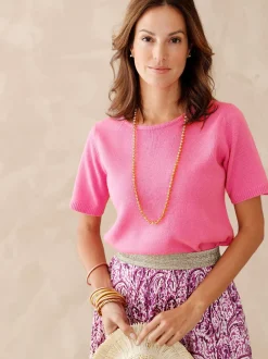 Femme Daxon Pull manches courtes encolure ronde