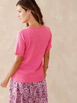 Femme Daxon Pull manches courtes encolure ronde