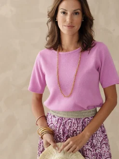 Femme Daxon Pull manches courtes encolure ronde