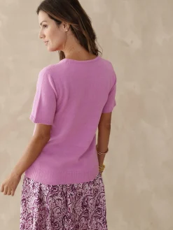 Femme Daxon Pull manches courtes encolure ronde