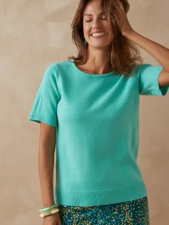 Femme Daxon Pull manches courtes encolure ronde