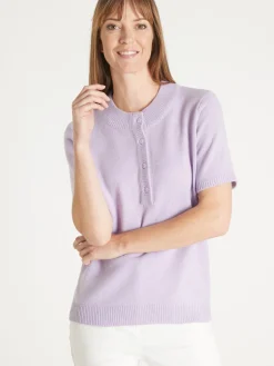 Femme Daxon Pull manches courtes encolure tunisienne