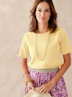 Femme Daxon Pull manches courtes encolure ronde