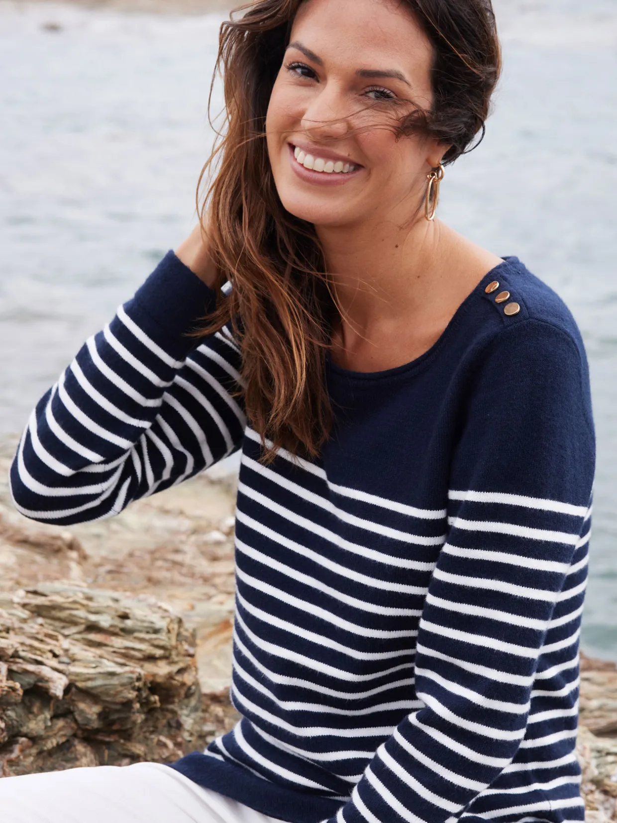 Femme Daxon Pull marinière col rond