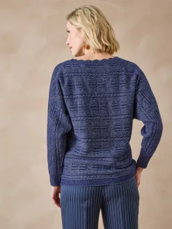 Femme Daxon Pull point fantaisie avec laine