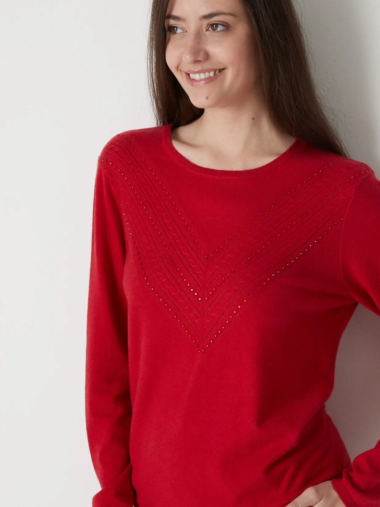 Femme Daxon Pull point fantaisie détails rivets