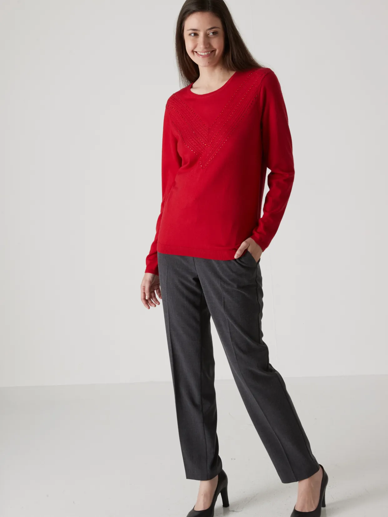 Femme Daxon Pull point fantaisie détails rivets