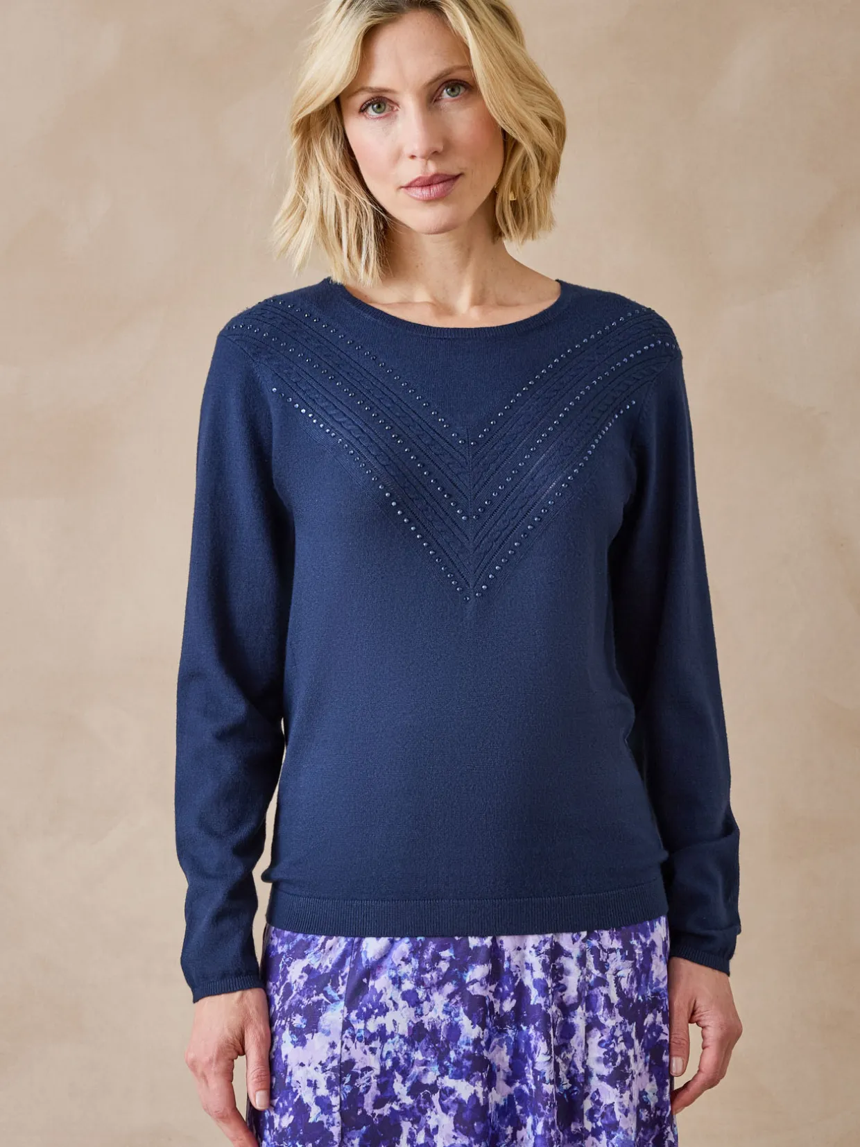 Femme Daxon Pull point fantaisie détails rivets