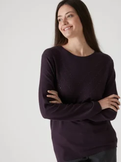 Femme Daxon Pull point fantaisie détails rivets