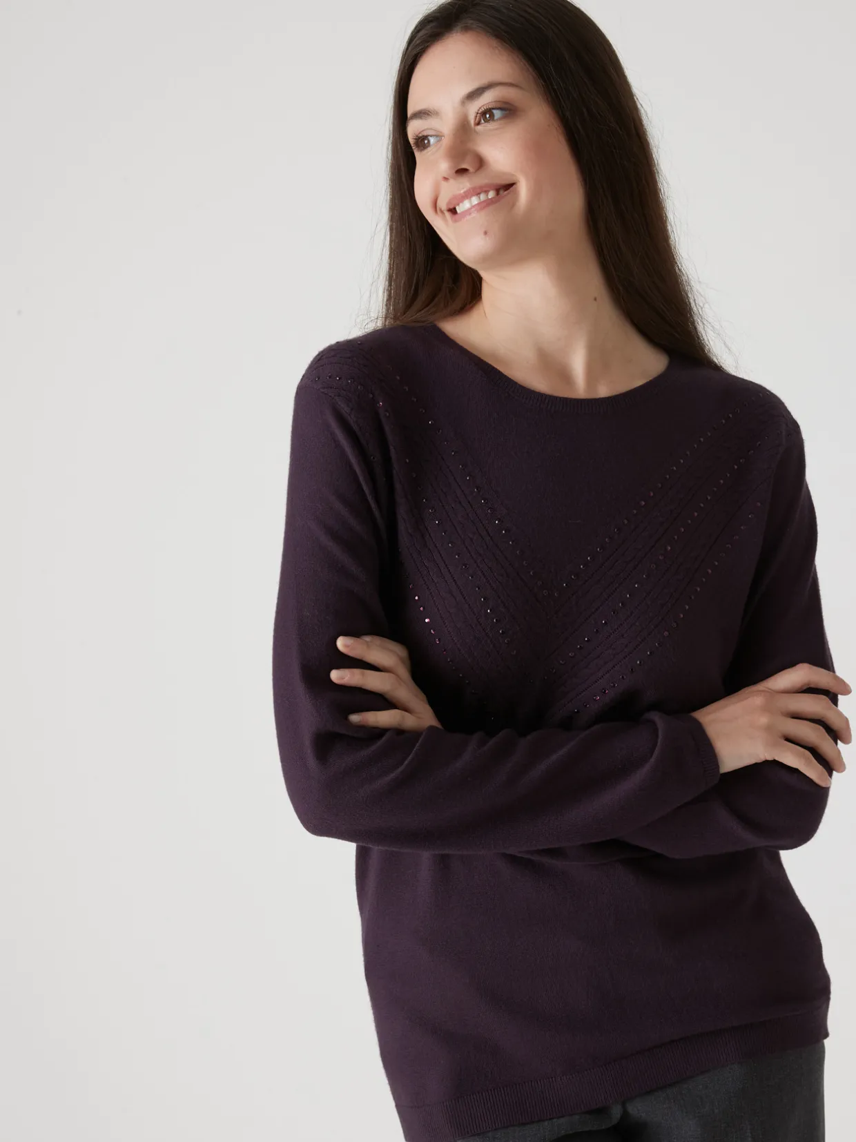 Femme Daxon Pull point fantaisie détails rivets