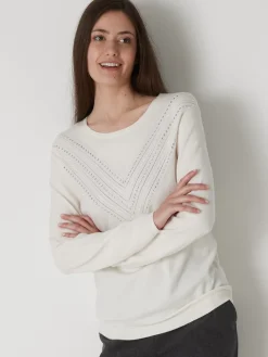 Femme Daxon Pull point fantaisie détails rivets