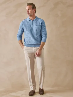 Homme Daxon Pull polo jacquard zippé