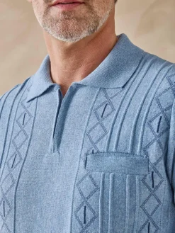 Homme Daxon Pull polo jacquard zippé