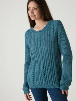 Femme Daxon Pull torsadé avec laine et mohair
