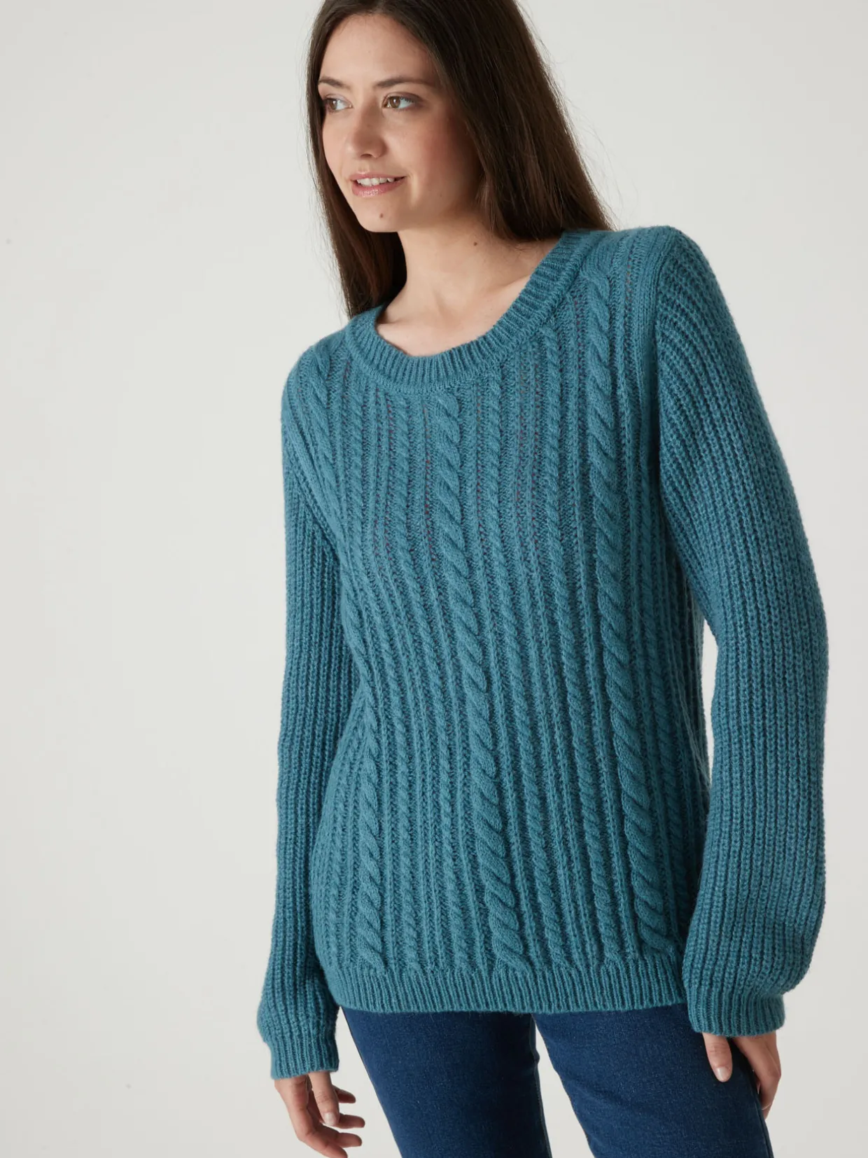 Femme Daxon Pull torsadé avec laine et mohair
