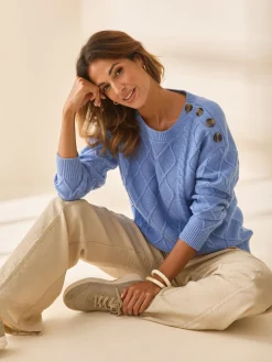 Femme Daxon Pull torsadé col rond