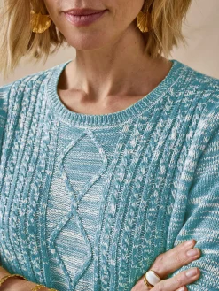 Femme Daxon Pull torsadé encolure ronde