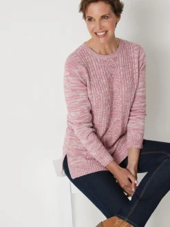 Femme Daxon Pull torsadé encolure ronde