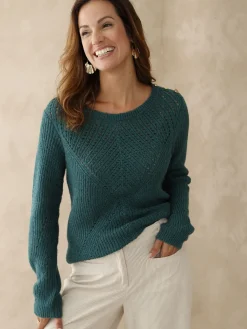 Femme Daxon Pull tunique côtes perlées