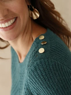 Femme Daxon Pull tunique côtes perlées