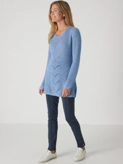 Femme Daxon Pull-tunique côtes perlées