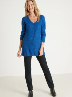 Femme Daxon Pull-tunique côtes perlées