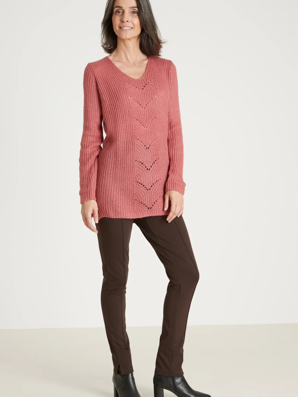 Femme Daxon Pull-tunique côtes perlées